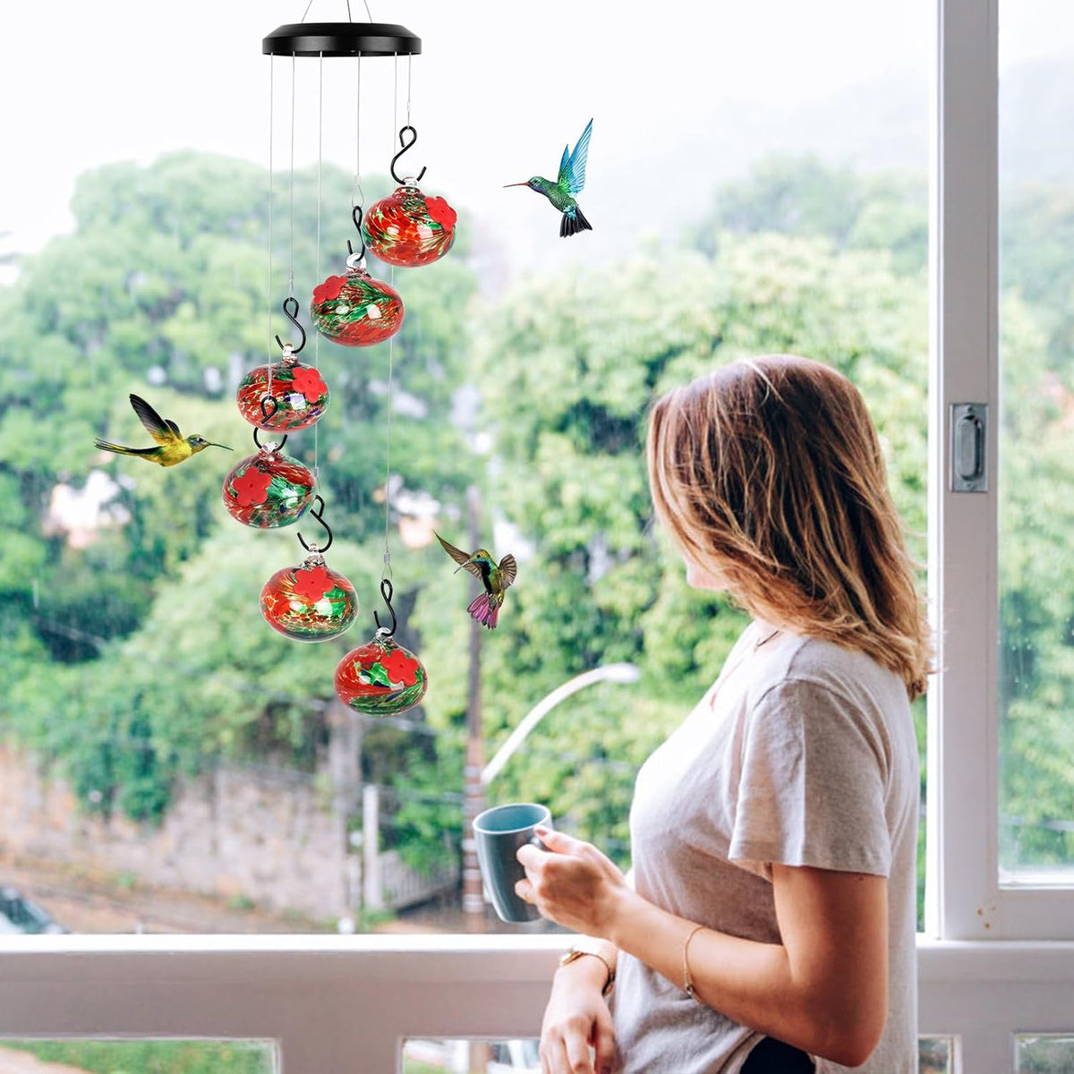 Fanyil Wind Chime Hummingbird Feeder