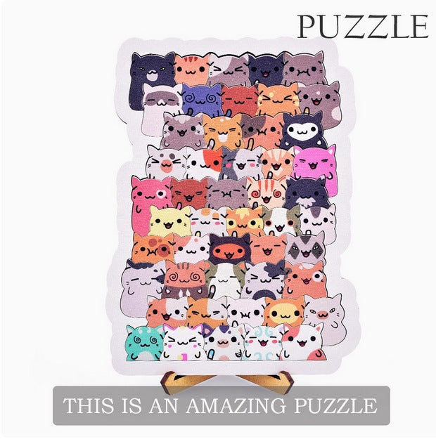 🐾Cat Shaped Tray Wooden Jigsaw Puzzle