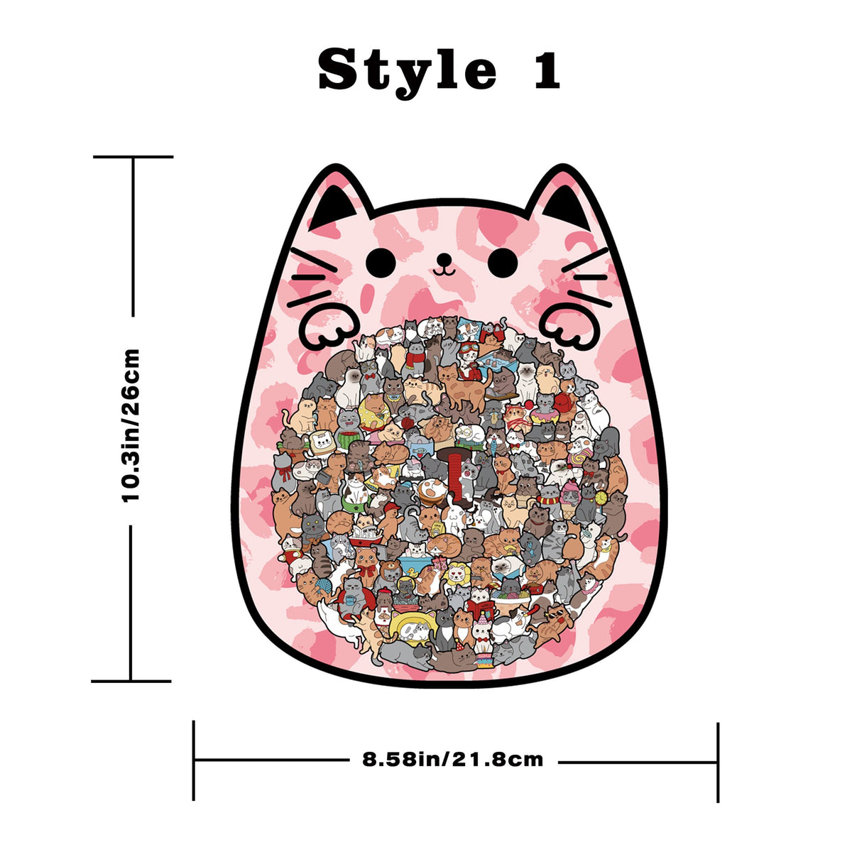 Cute Cat Shaped Tray Wooden Jigsaw Puzzle