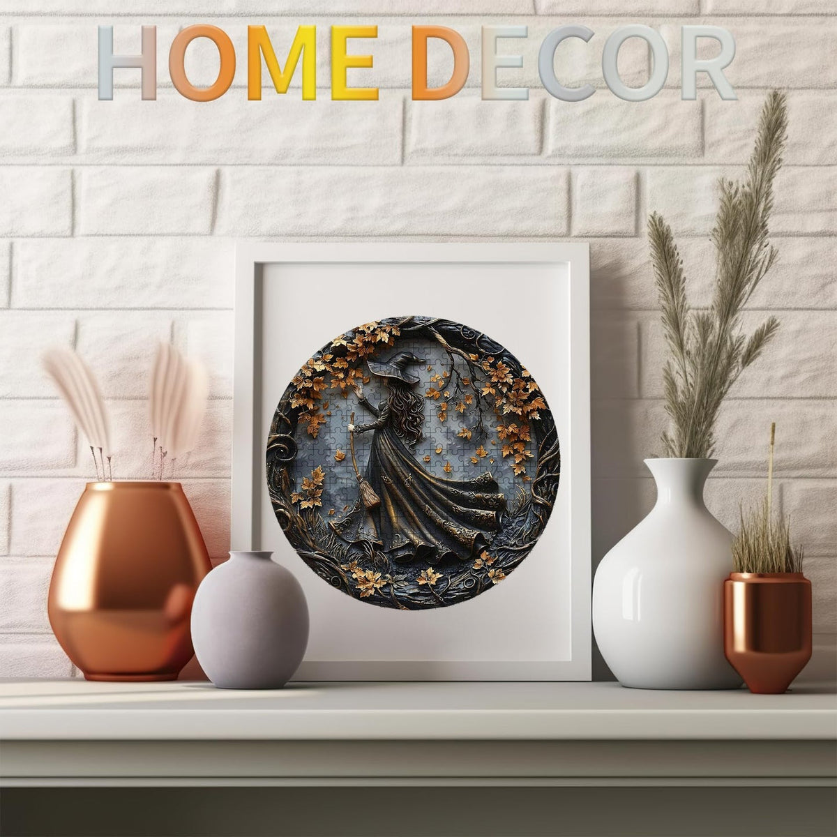 Autumn Witch Wooden Jigsaw Puzzle