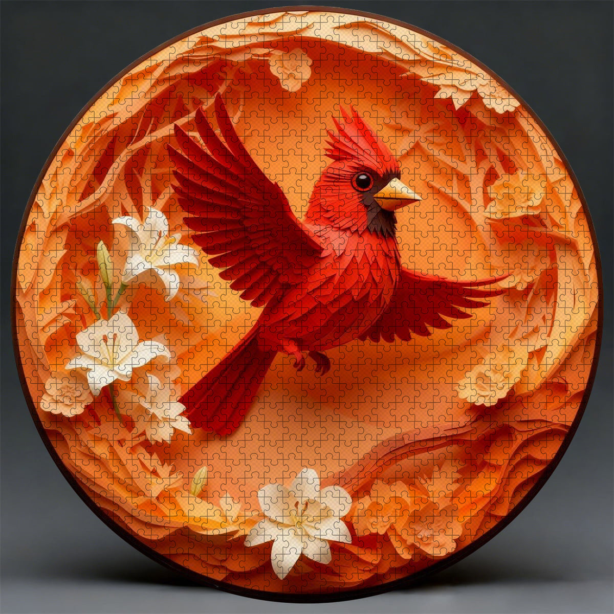 Flying Cardinal Wooden Jigsaw Puzzle