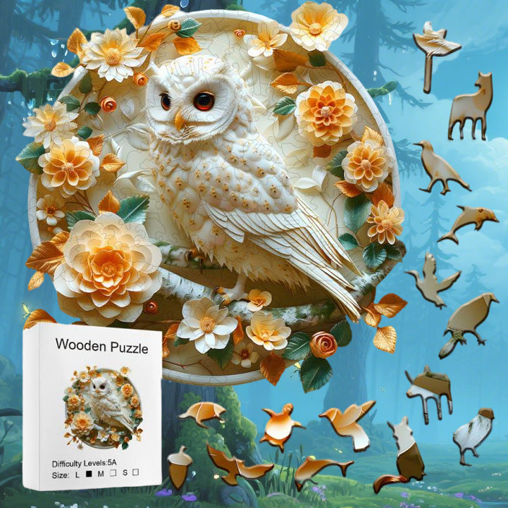 3D Flowers Owl Jigsaw Puzzle