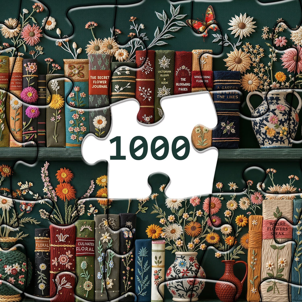 Blooming Bookshelf Jigsaw Puzzles 1000 Pieces