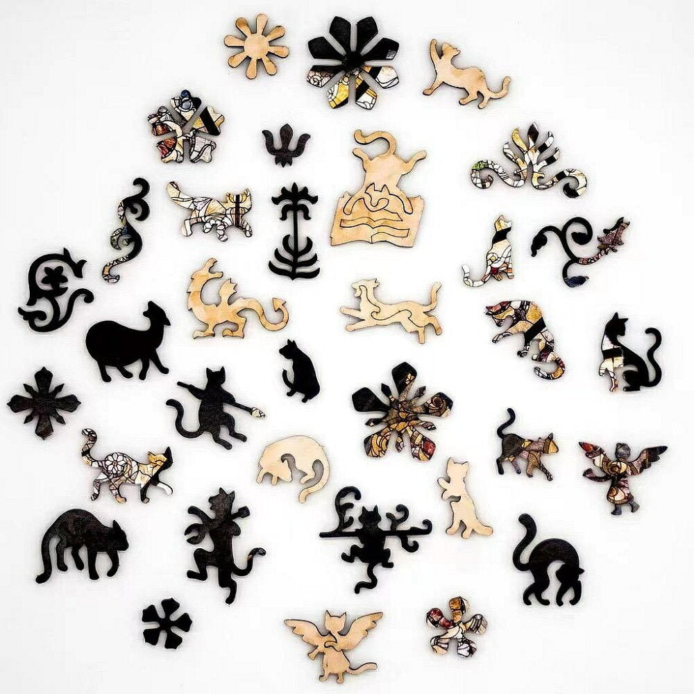 🐈‍⬛Cathedral Cat Wooden Jigsaw Puzzle - 372PCS