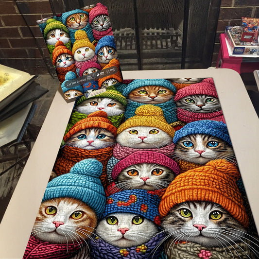Cat Hat Fantasy Wooden Jigsaw Puzzle 1000 Pieces