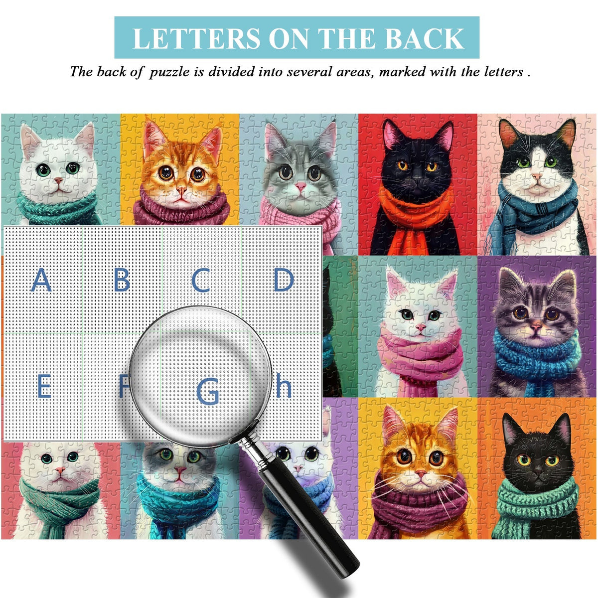 Cat Scarf Collection | 1000-Piece Wooden Jigsaw Puzzle