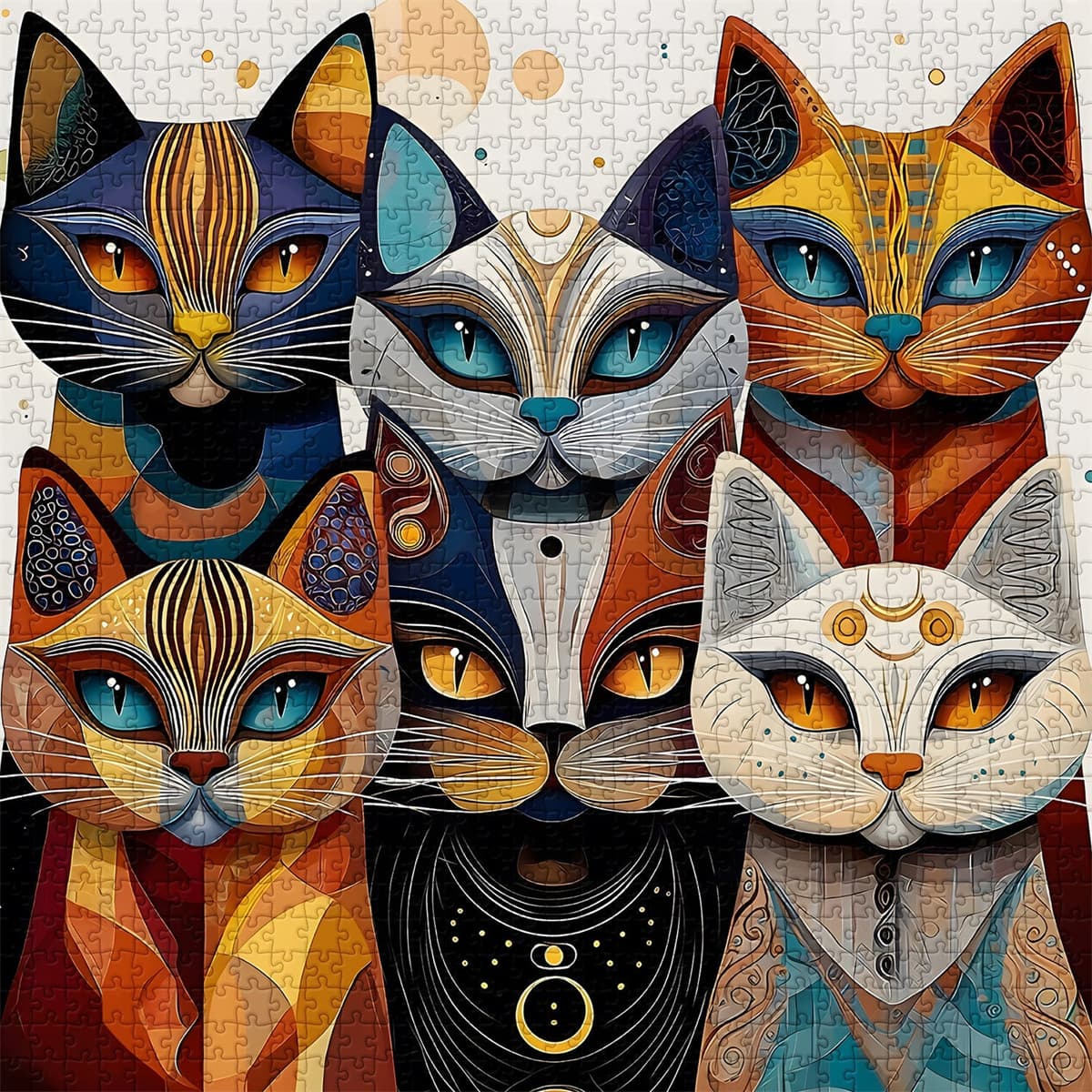 Abstract Cat  | 1000-Piece Wooden Jigsaw Puzzle