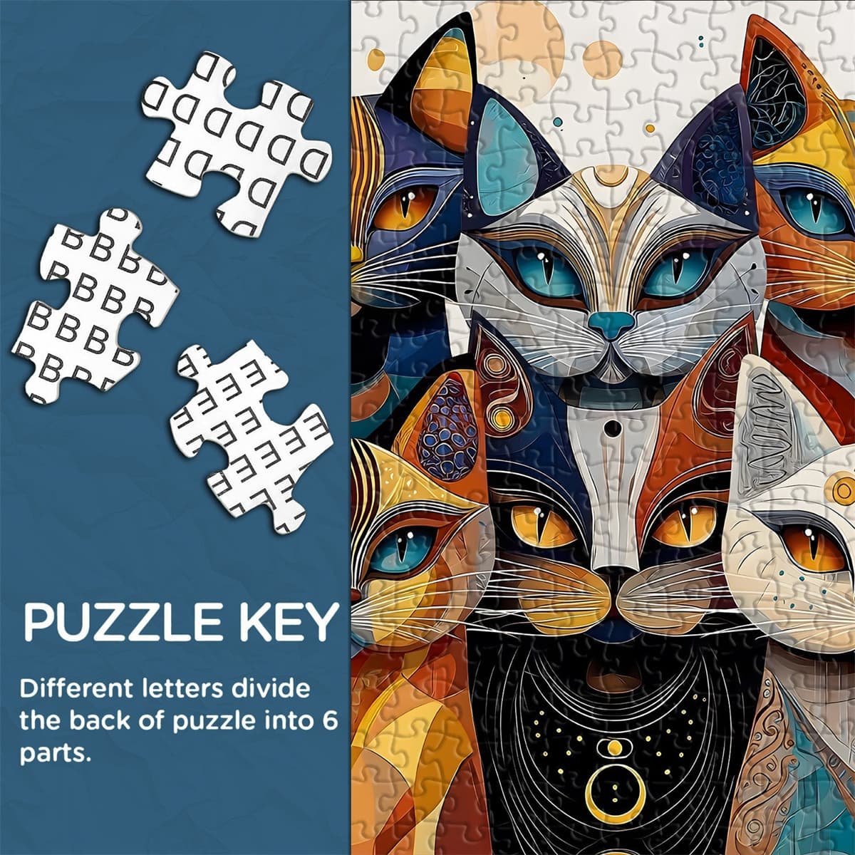 Abstract Cat  | 1000-Piece Wooden Jigsaw Puzzle