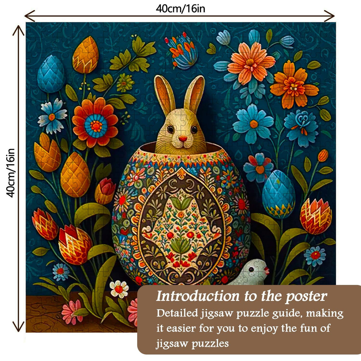 Bunny among Easter eggs | 1000-Piece Wooden Jigsaw Puzzle