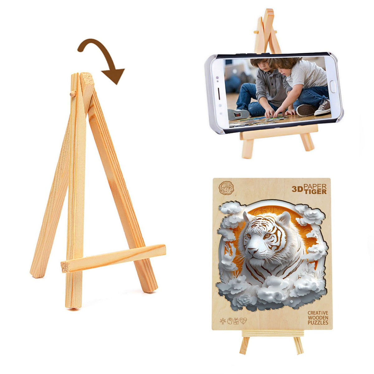 3D Tiger Wooden Jigsaw Puzzle