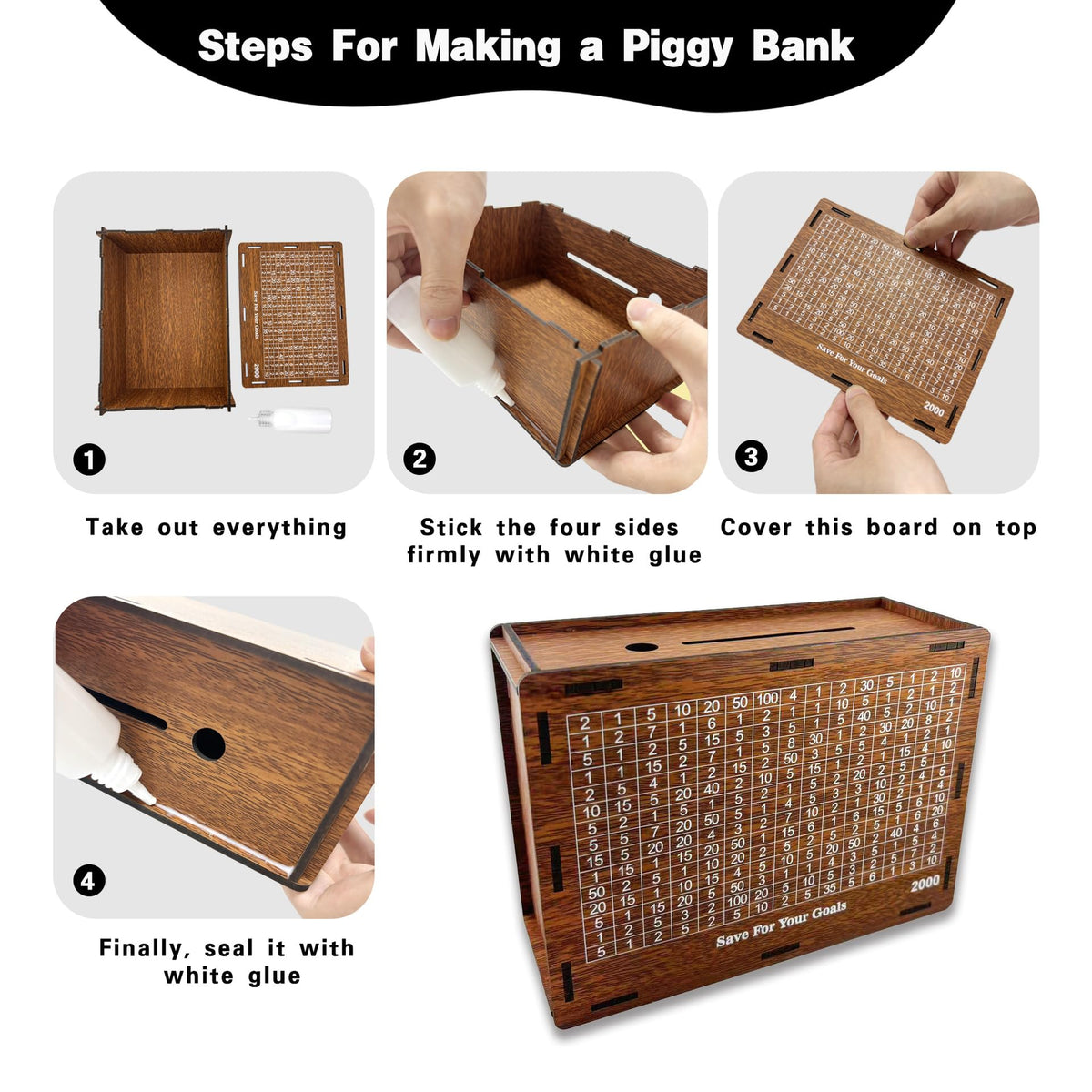 Wooden Christmas Tree Puzzle Money Box - L